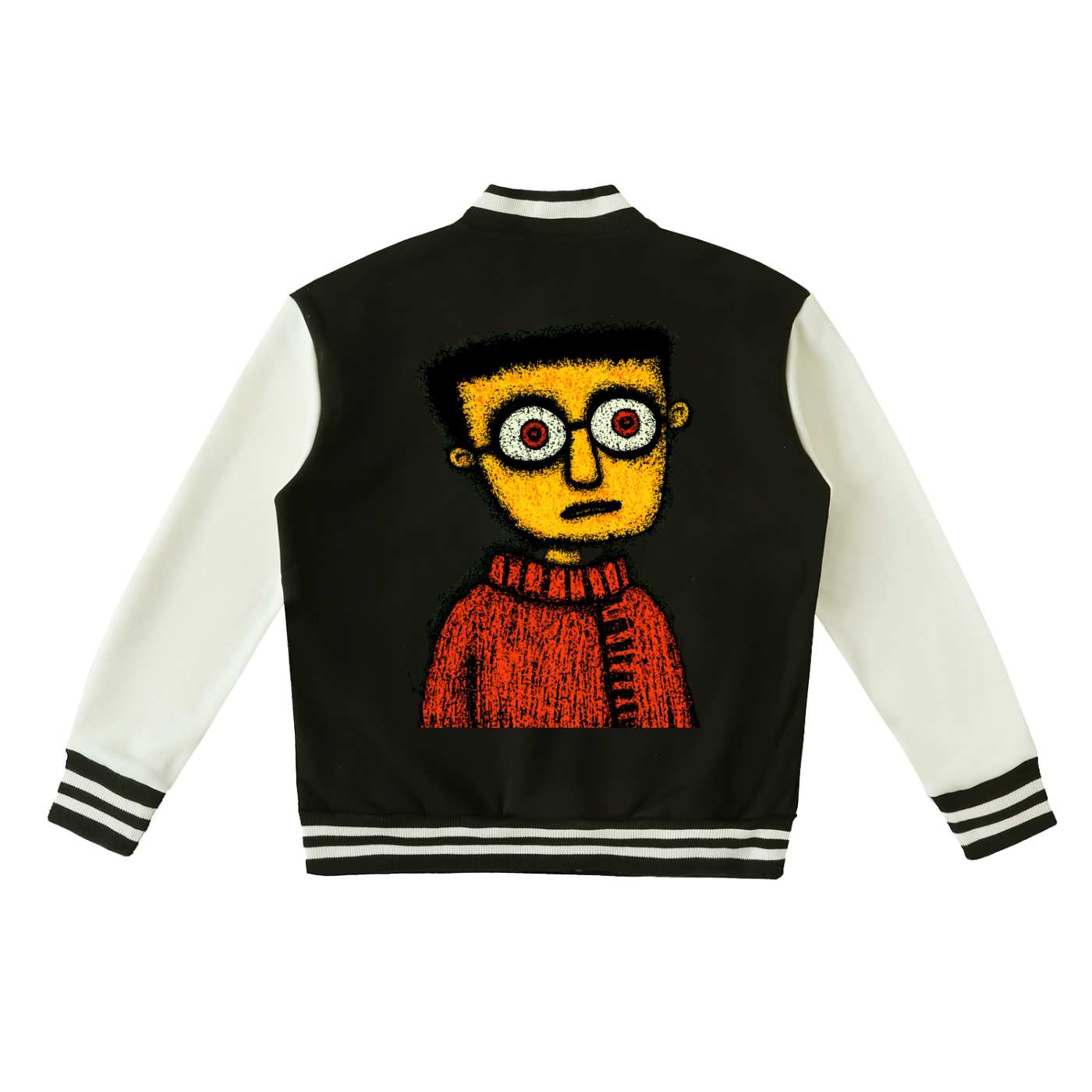 Two-Tone Fleeced Varsity Jacket