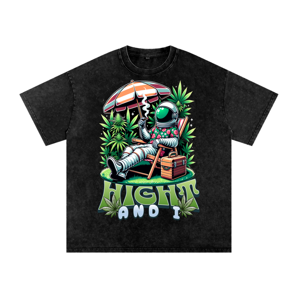 Snow Washed Oversized Cotton T-Shirt