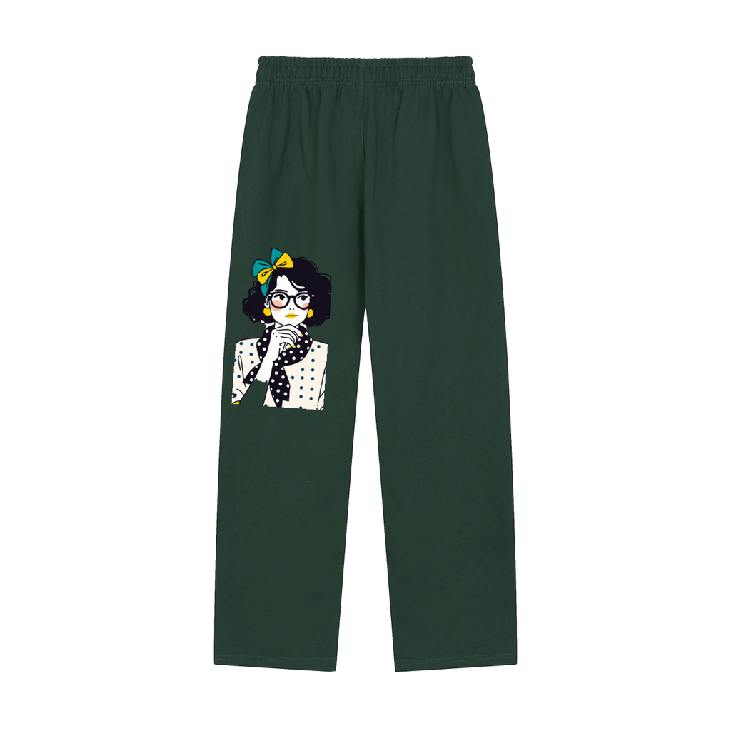 Solid Color Straight-Leg Sweatpants