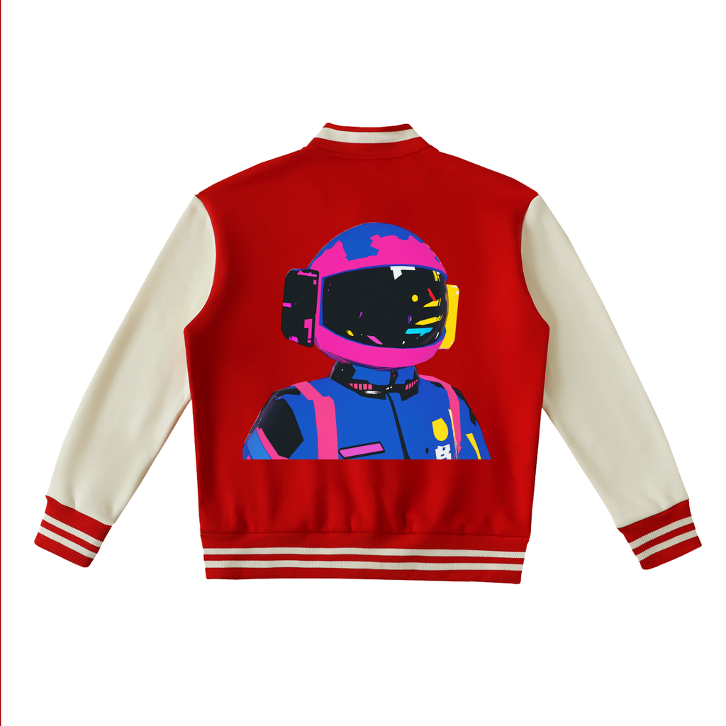 Two-Tone Fleeced Varsity Jacket