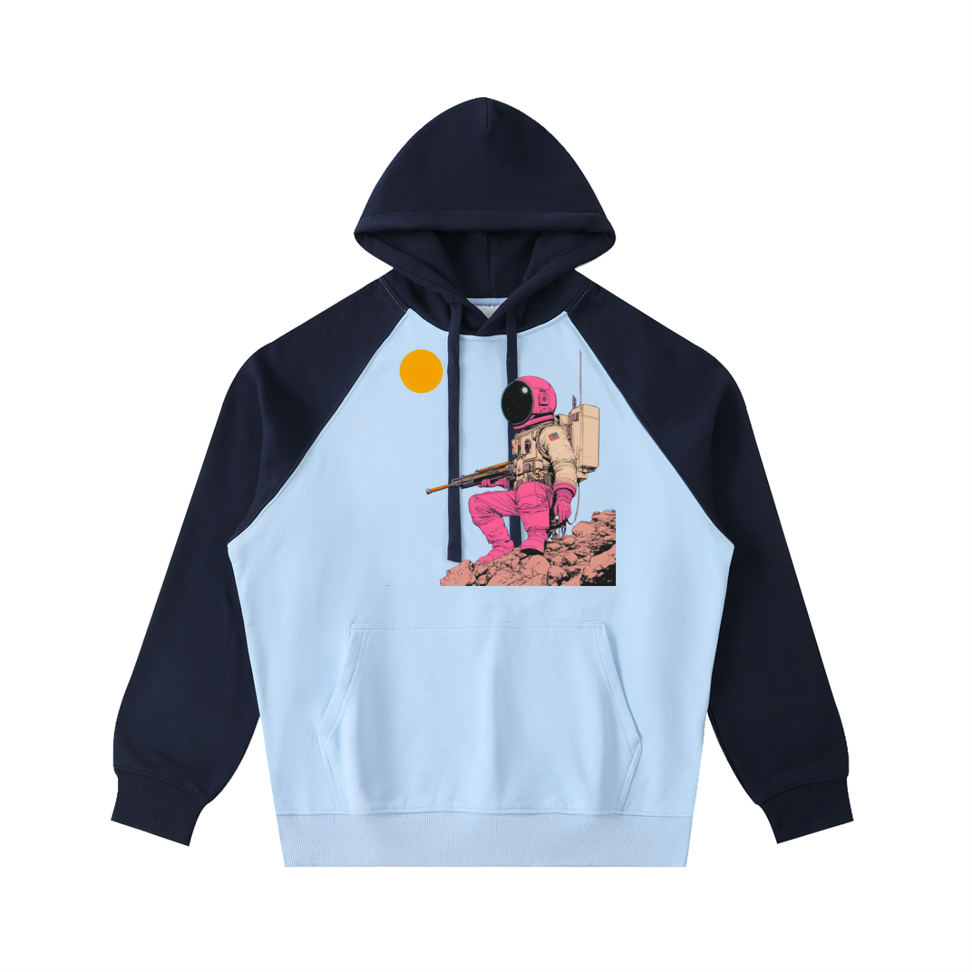 Color-Block Raglan Sleeve Hoodie