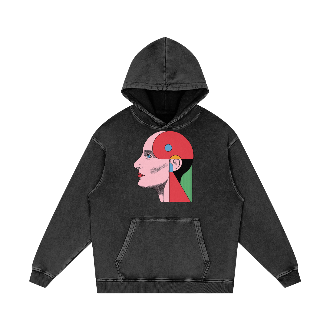 Snow Washed Loose Cotton Hoodie