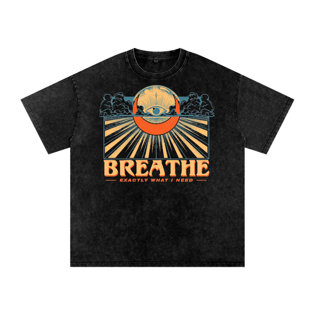 Snow Washed Oversized Cotton T-Shirt