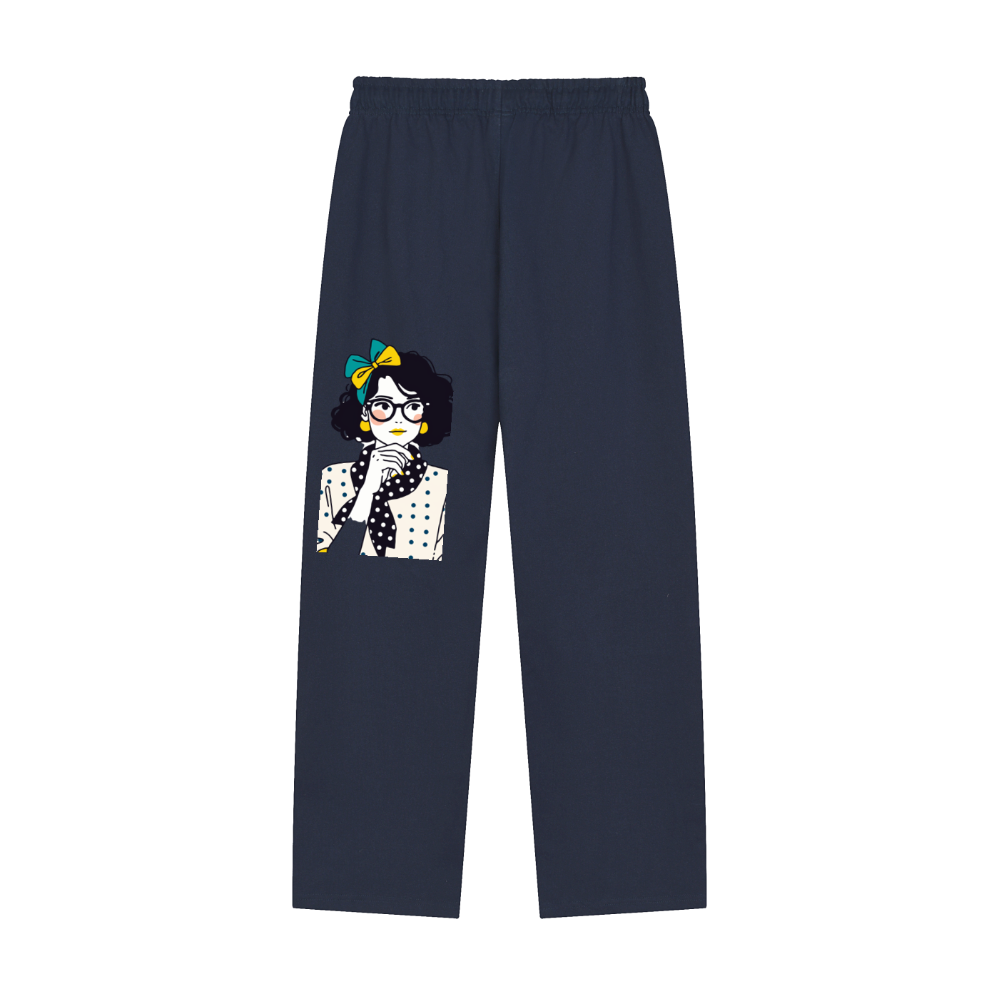 Solid Color Straight-Leg Sweatpants
