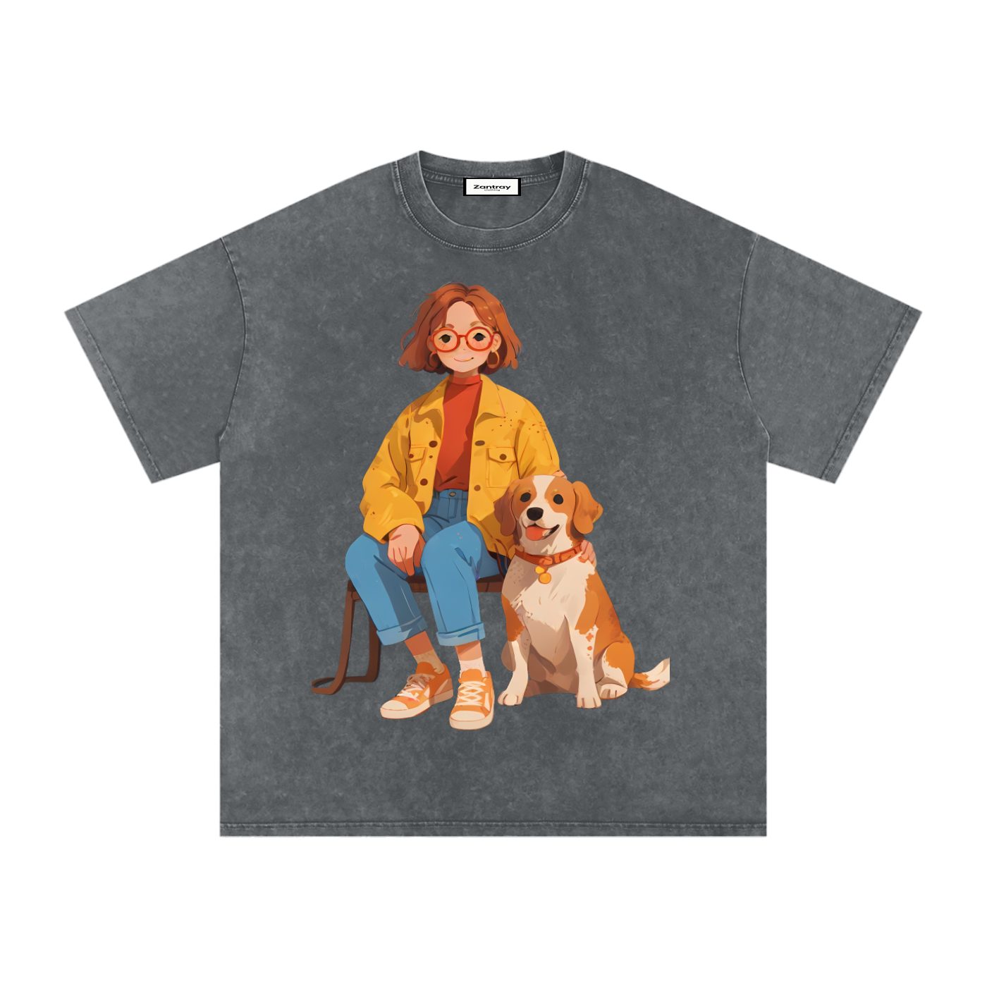 Snow Washed Oversized Cotton T-Shirt