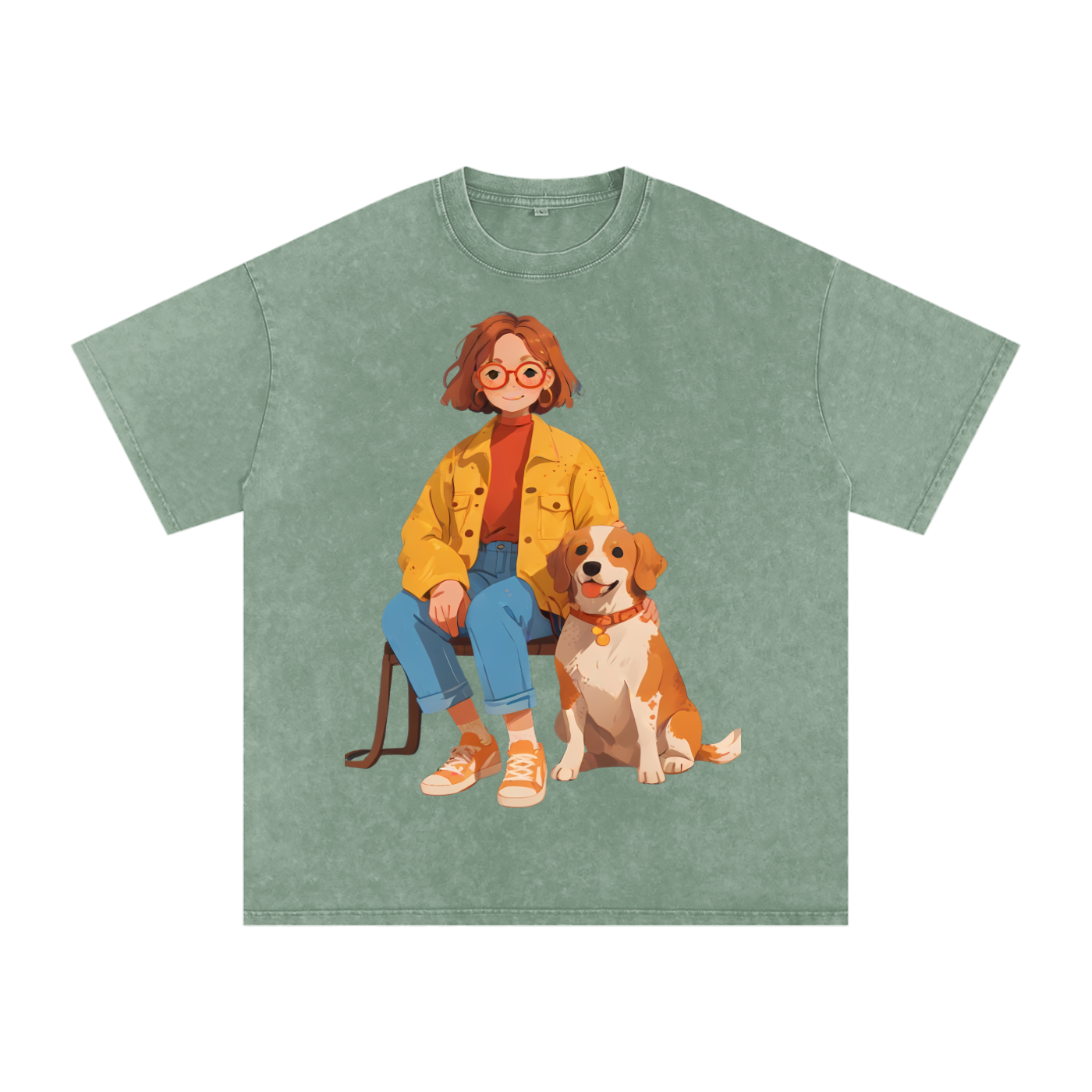 Snow Washed Oversized Cotton T-Shirt