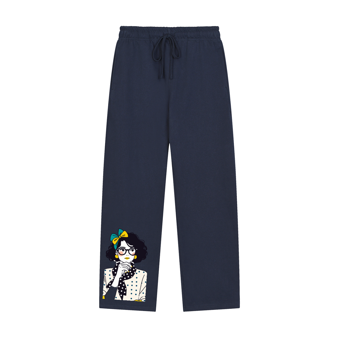 Solid Color Straight-Leg Sweatpants