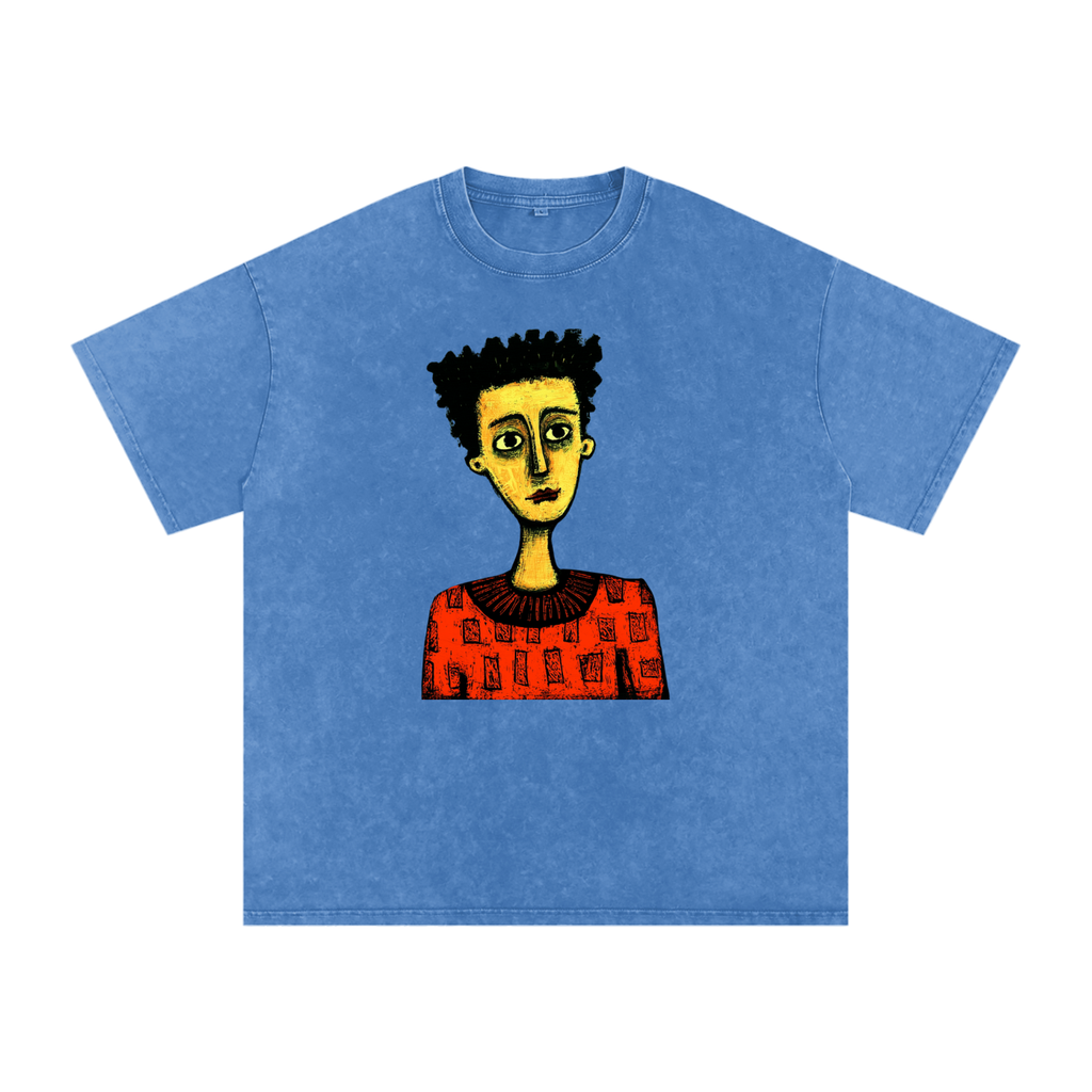 Snow Washed Oversized Cotton T-Shirt