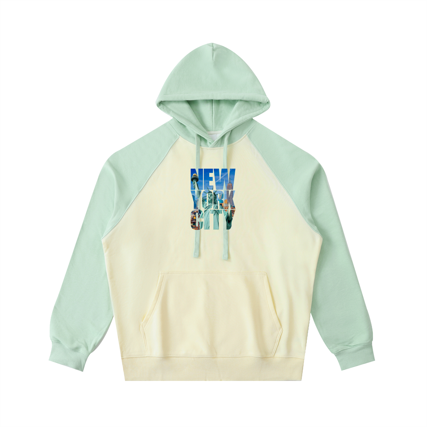 Color-Block Raglan Sleeve Hoodie