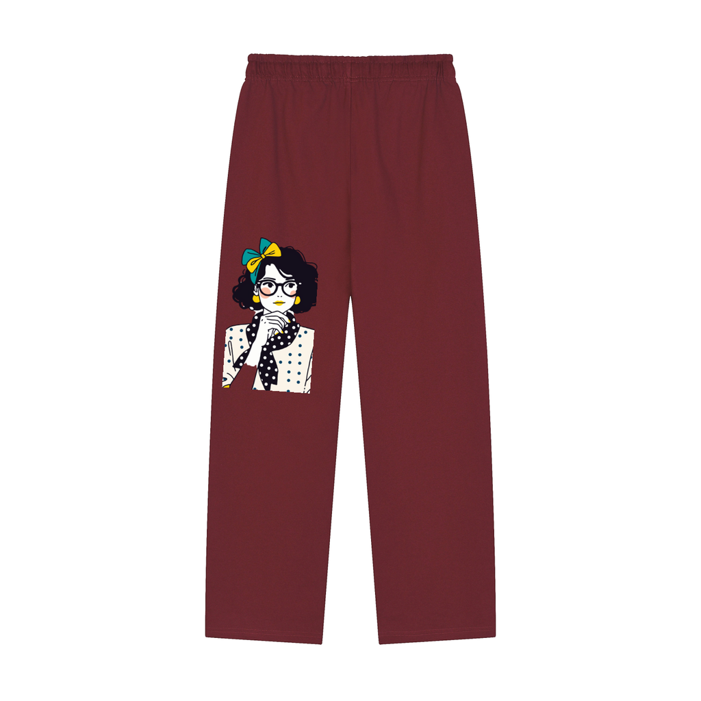 Solid Color Straight-Leg Sweatpants