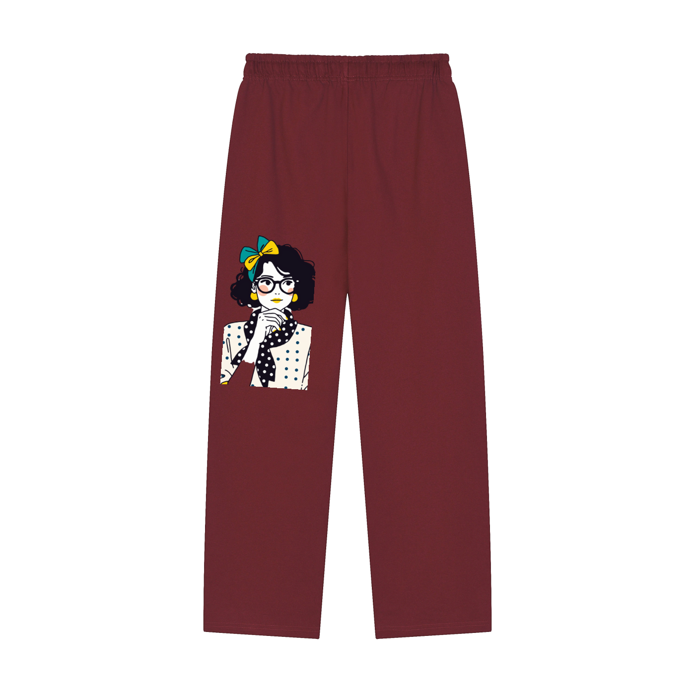 Solid Color Straight-Leg Sweatpants