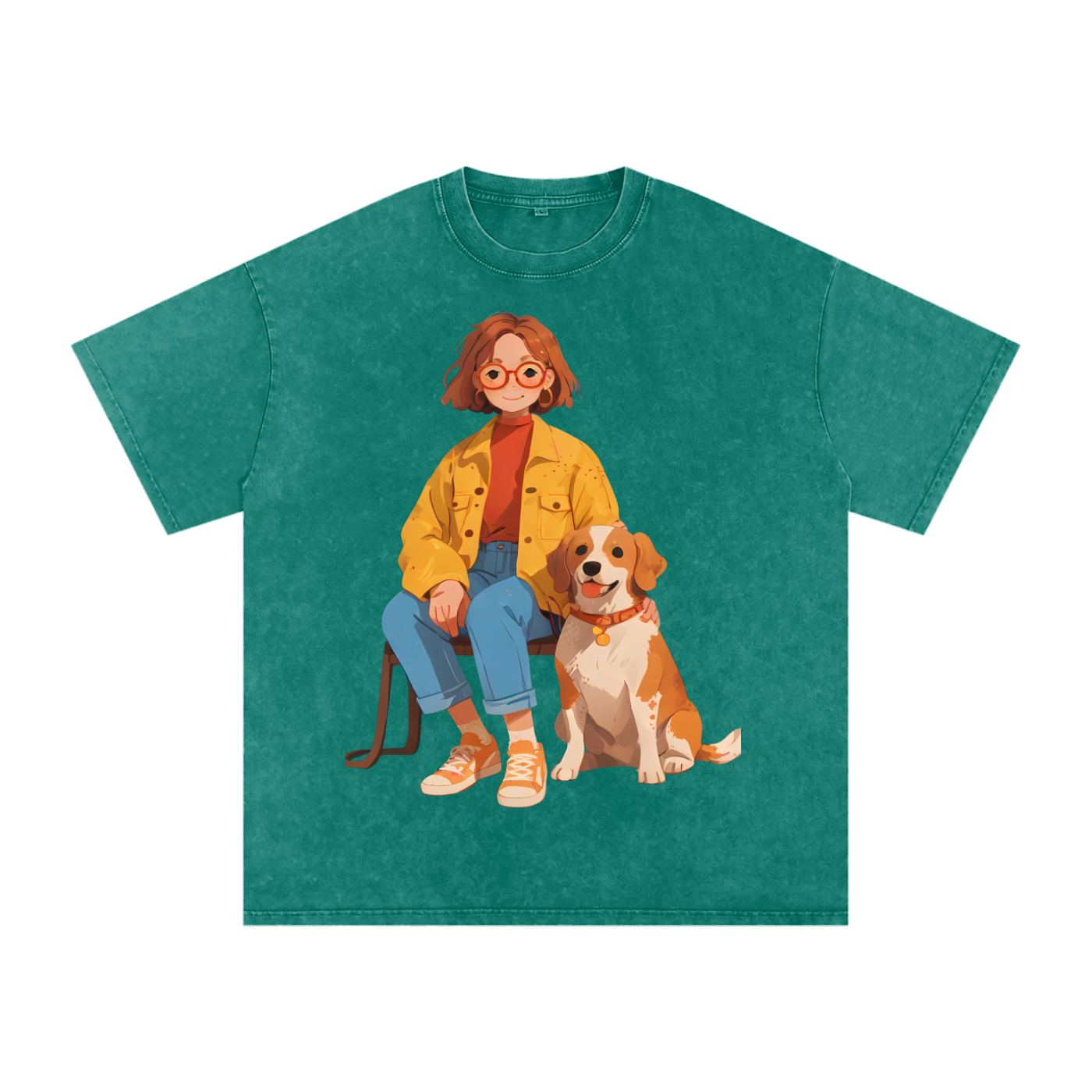 Snow Washed Oversized Cotton T-Shirt