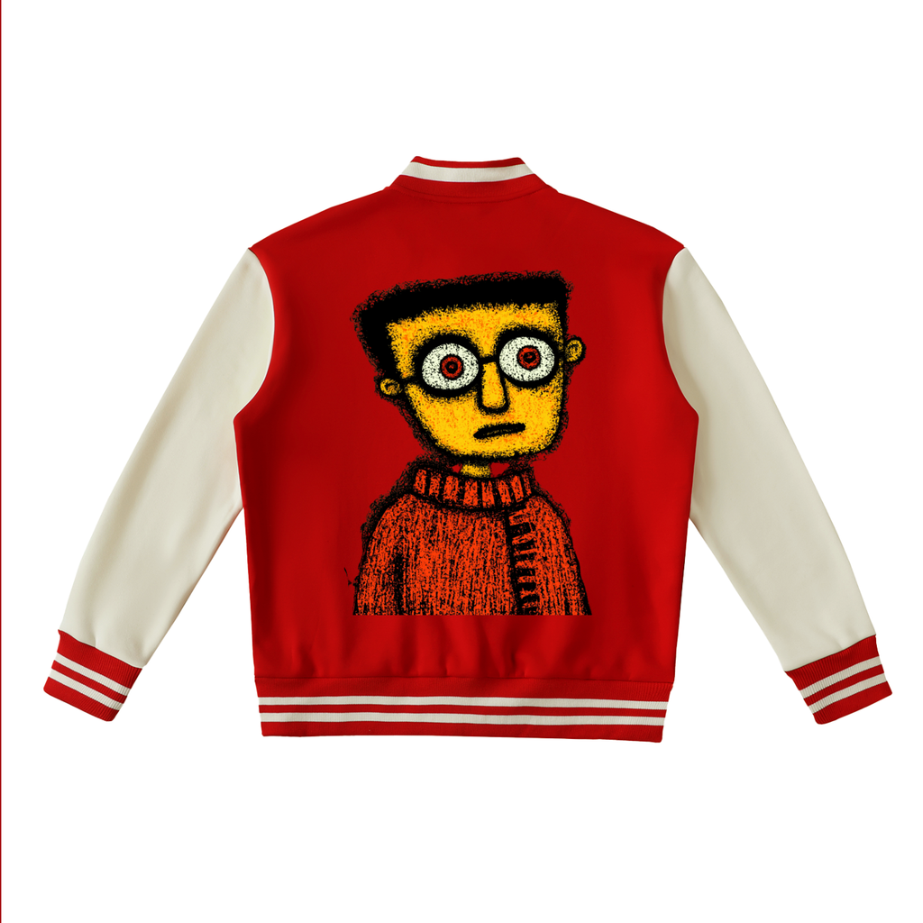 Two-Tone Fleeced Varsity Jacket