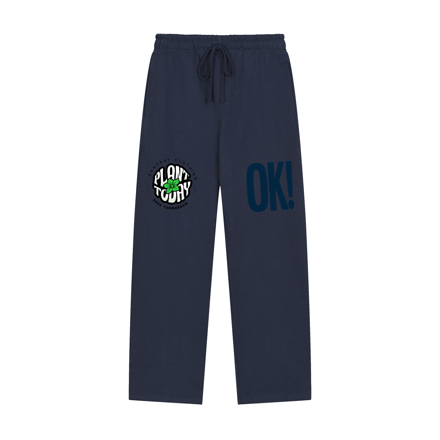 Solid Color Straight-Leg Sweatpants