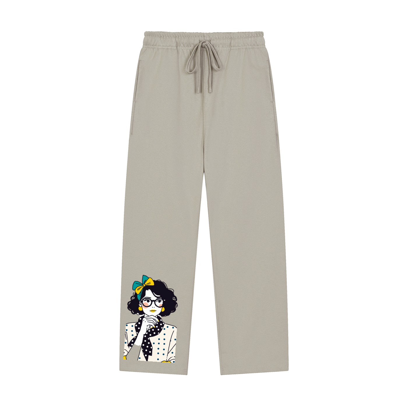 Solid Color Straight-Leg Sweatpants