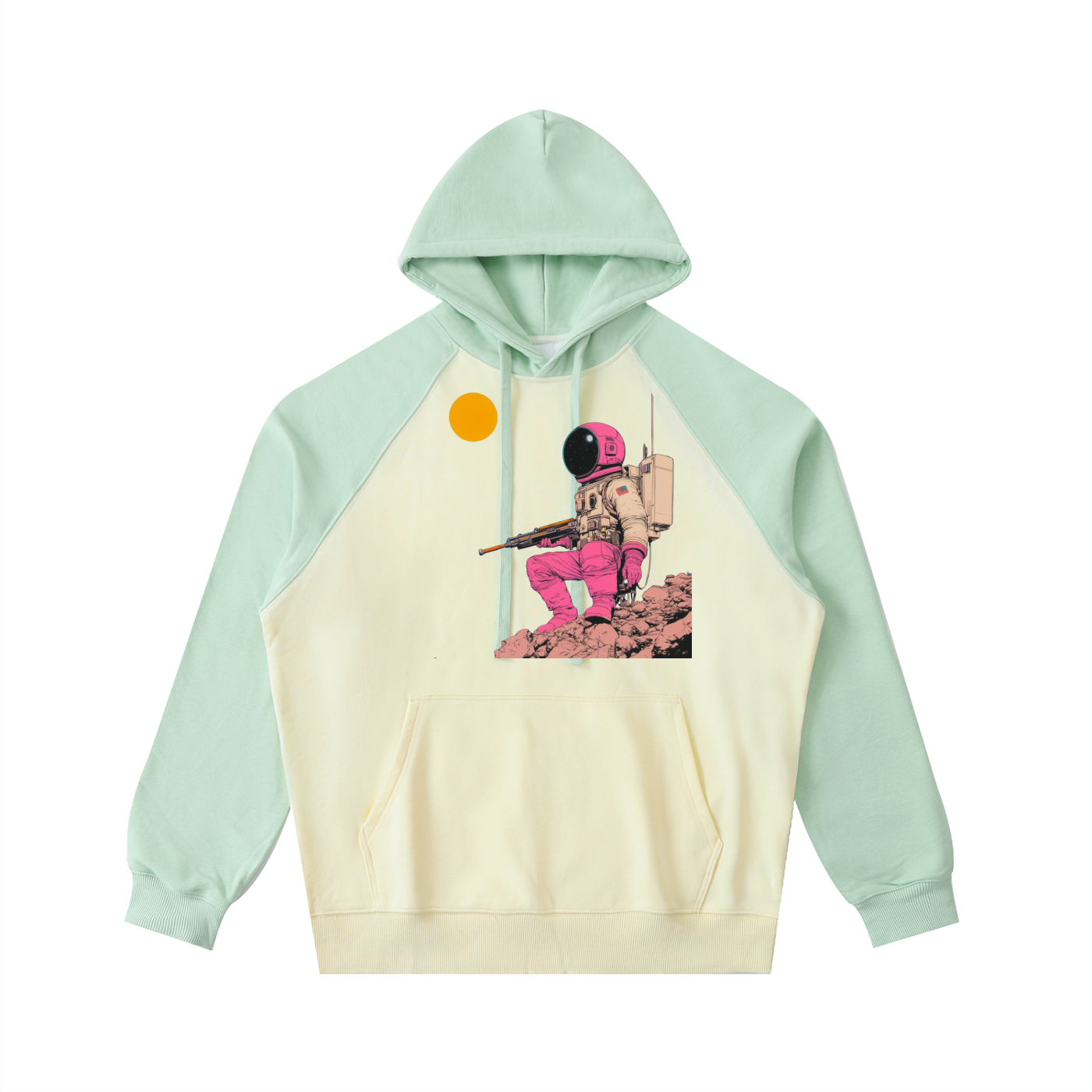 Color-Block Raglan Sleeve Hoodie