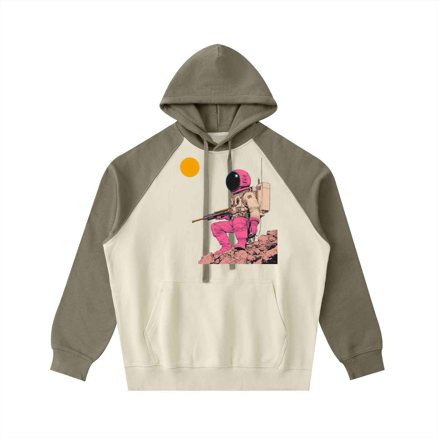 Color-Block Raglan Sleeve Hoodie