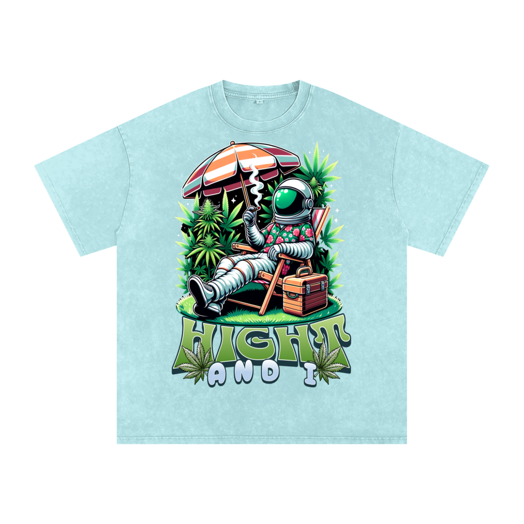 Snow Washed Oversized Cotton T-Shirt