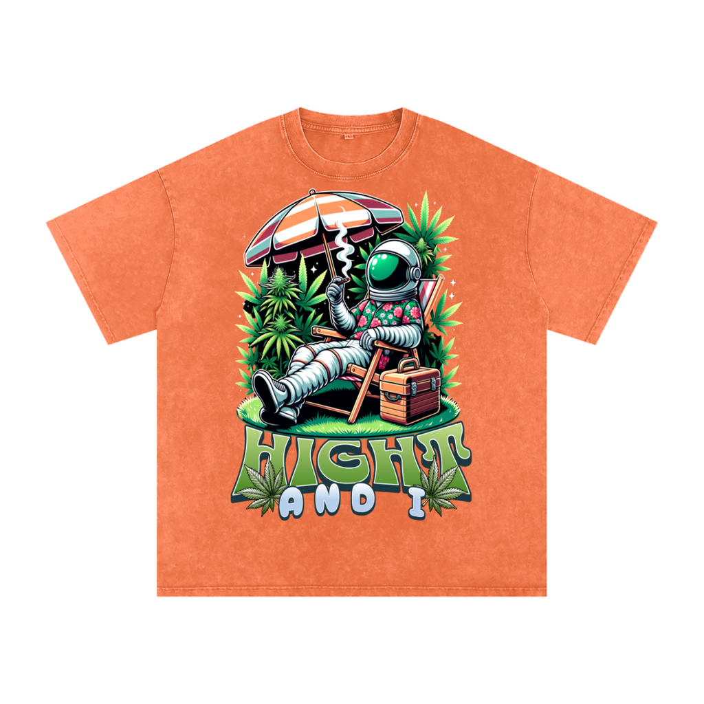 Snow Washed Oversized Cotton T-Shirt