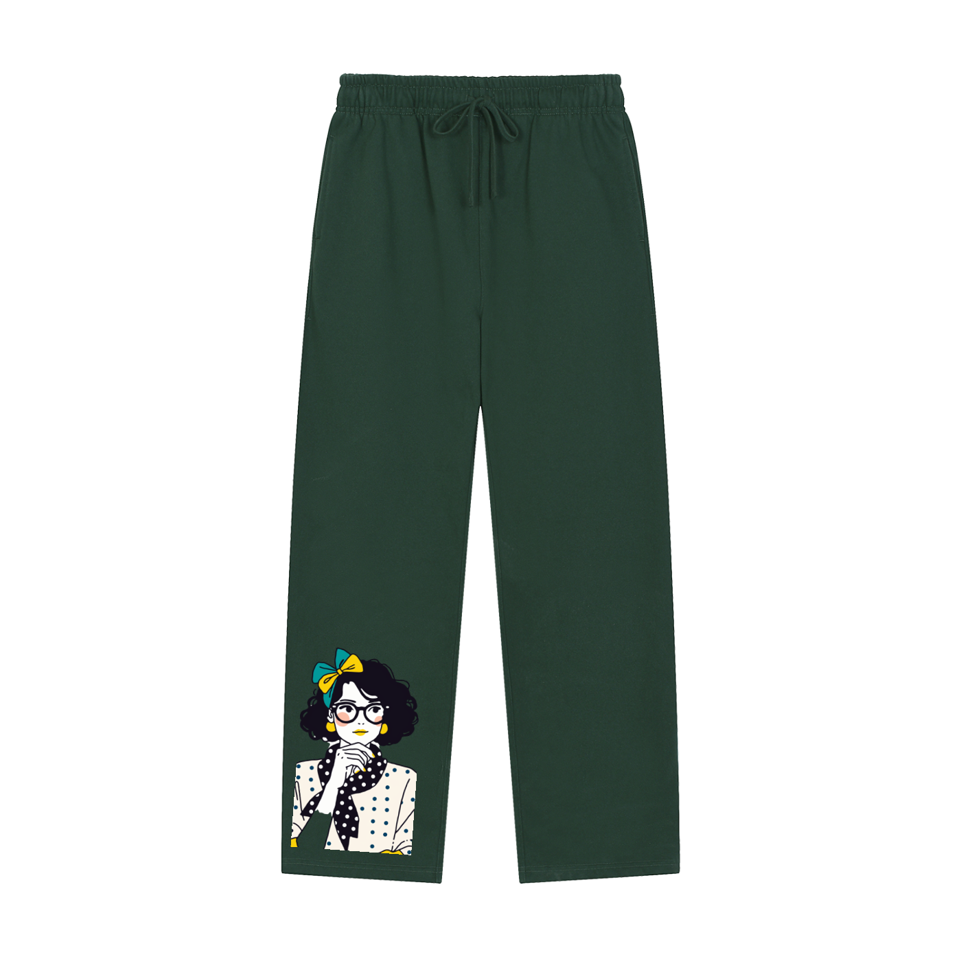 Solid Color Straight-Leg Sweatpants
