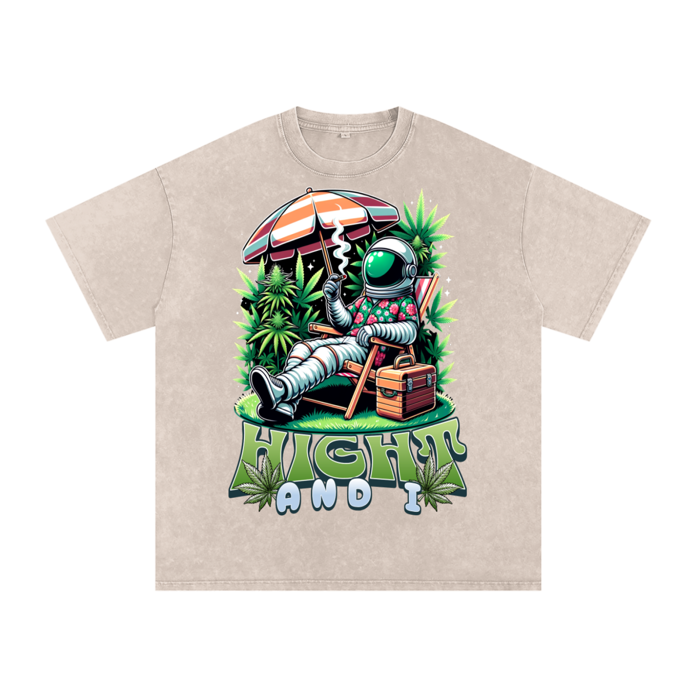 Snow Washed Oversized Cotton T-Shirt