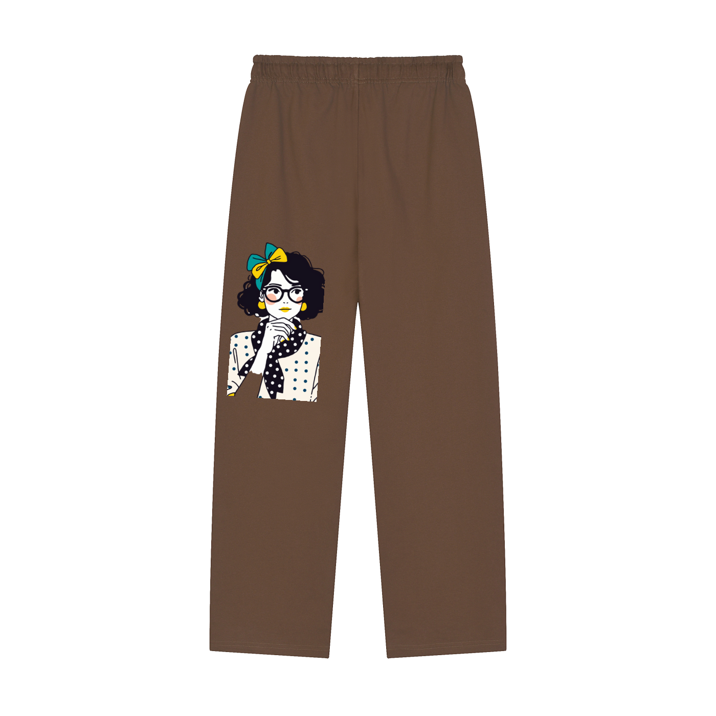Solid Color Straight-Leg Sweatpants