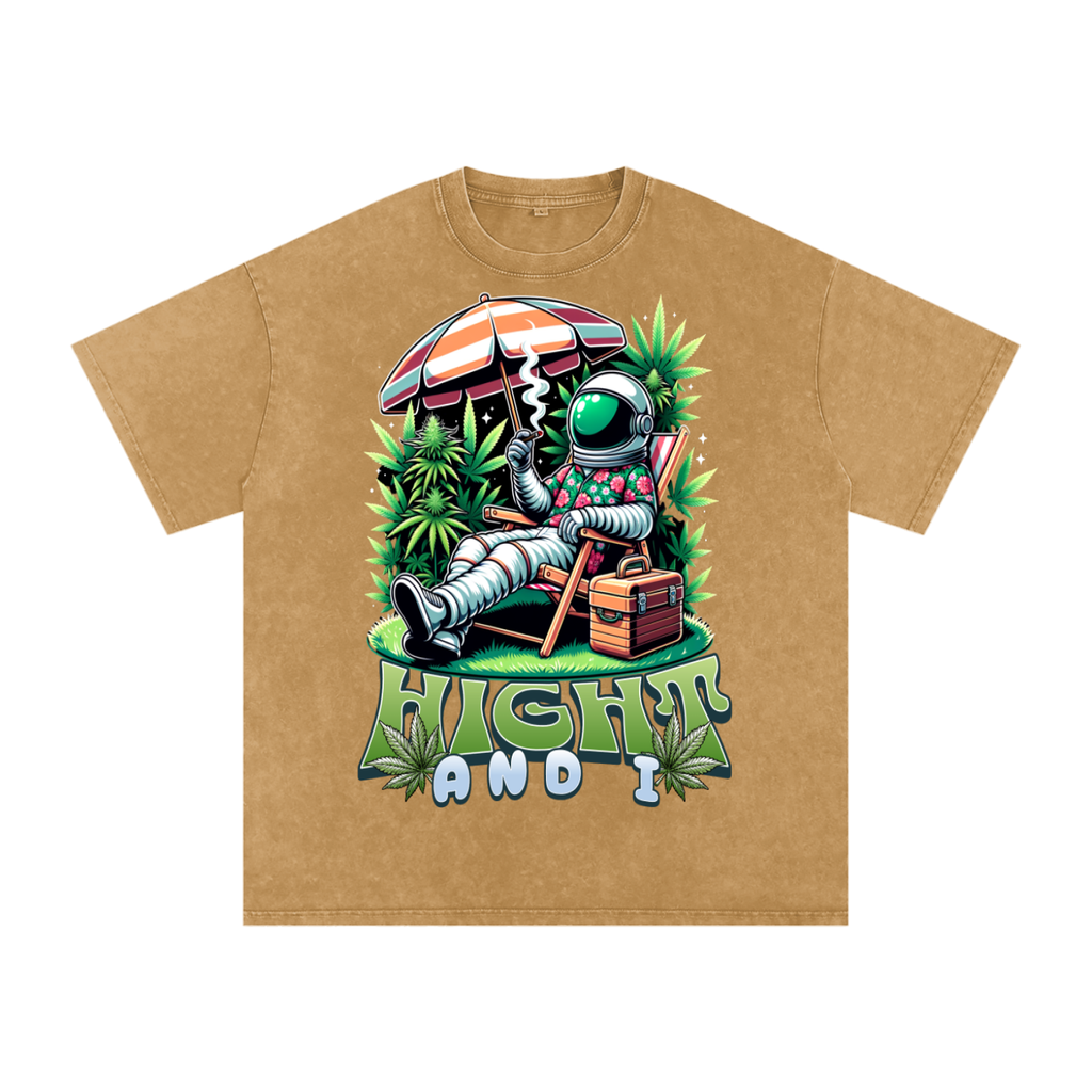 Snow Washed Oversized Cotton T-Shirt