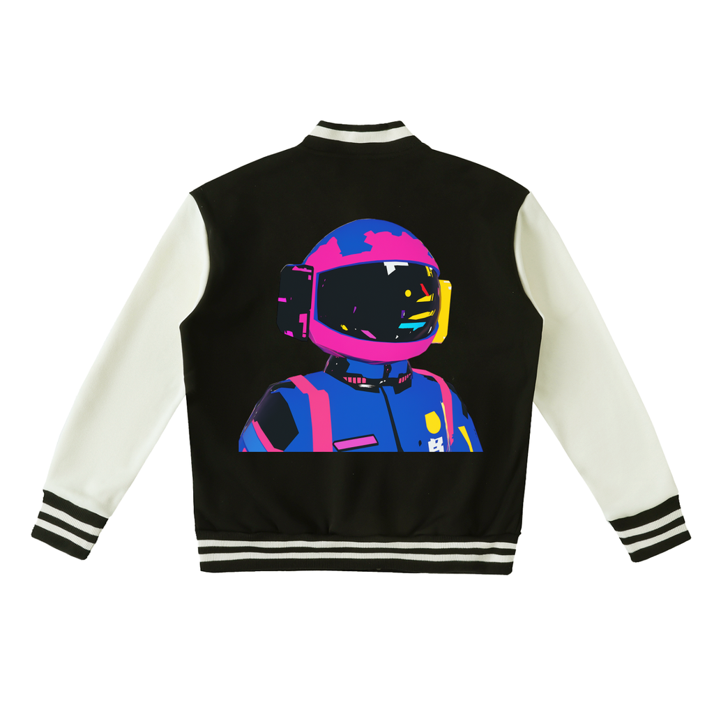 Two-Tone Fleeced Varsity Jacket