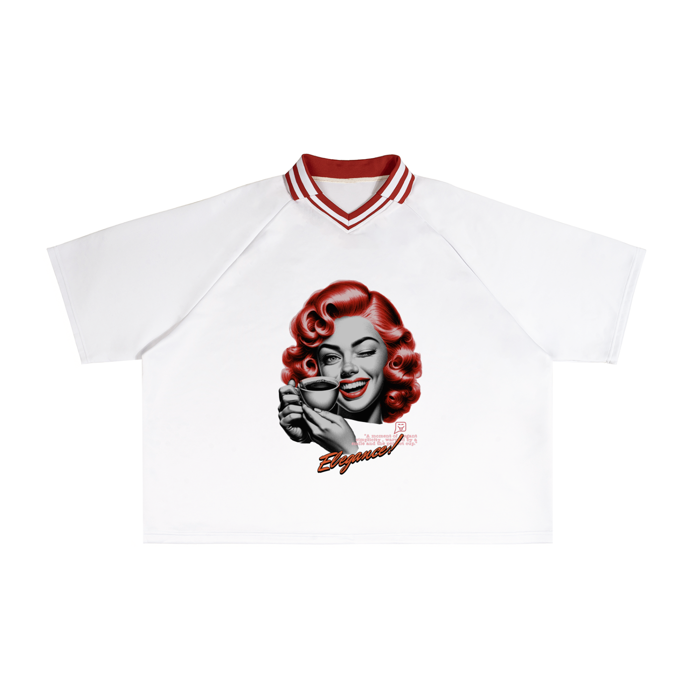 Contrast Lapel Collar Boxy T-Shirt