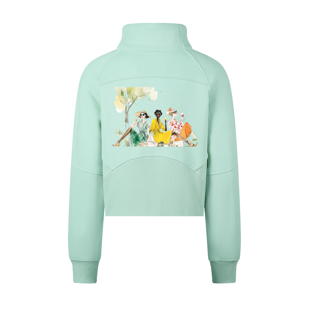 Cropped Half-Zip Sweatshirt