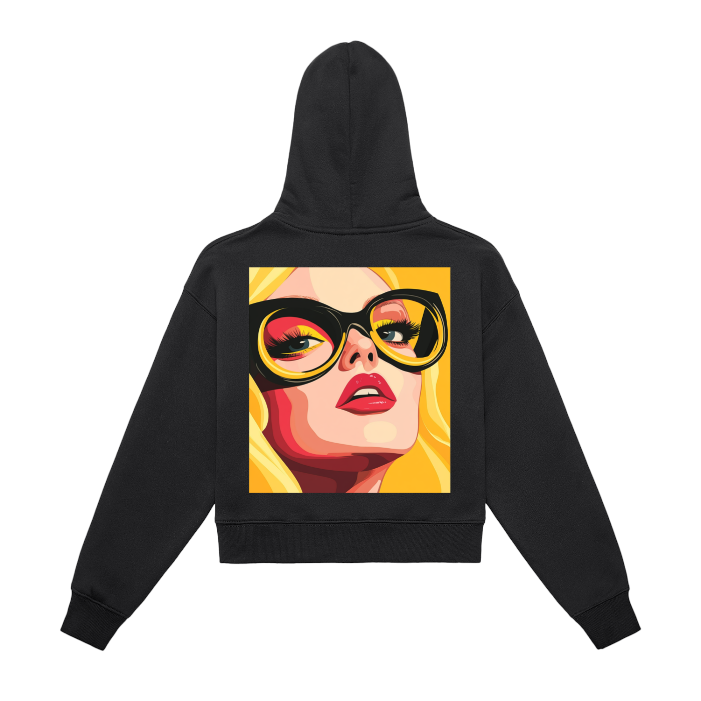 Fleeced Zip-Up Cropped Hoodie