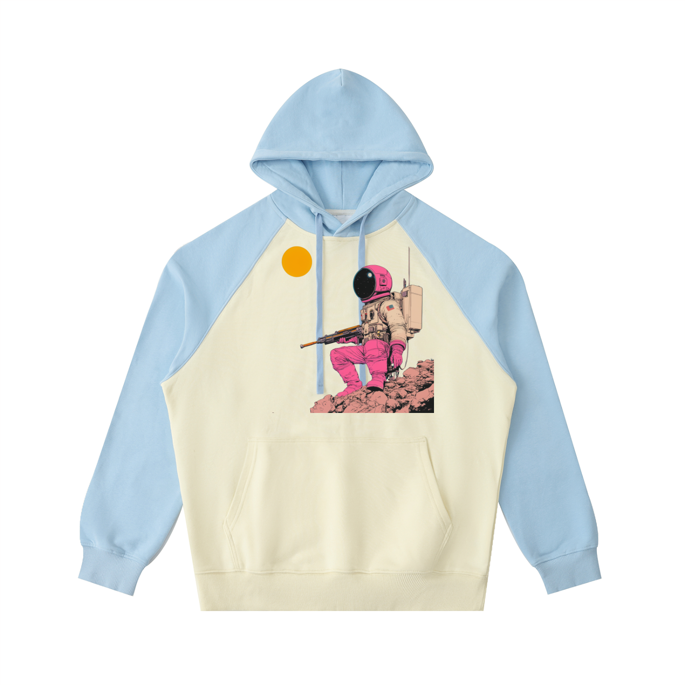 Color-Block Raglan Sleeve Hoodie