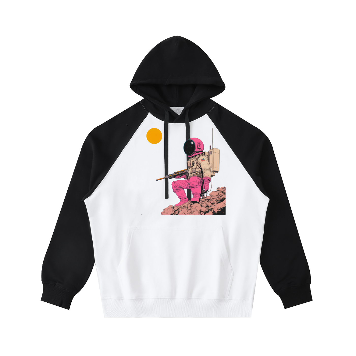 Color-Block Raglan Sleeve Hoodie