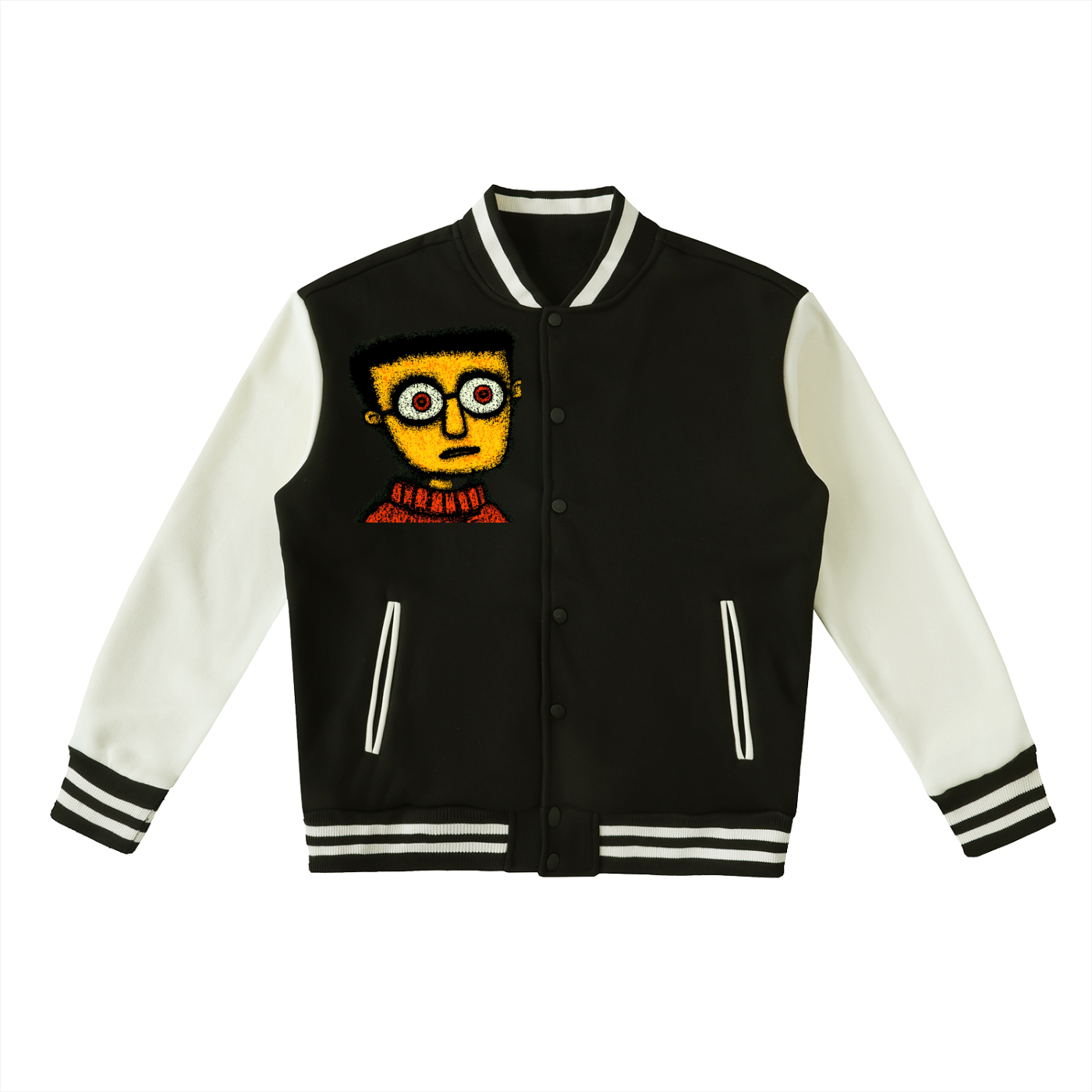 Two-Tone Fleeced Varsity Jacket