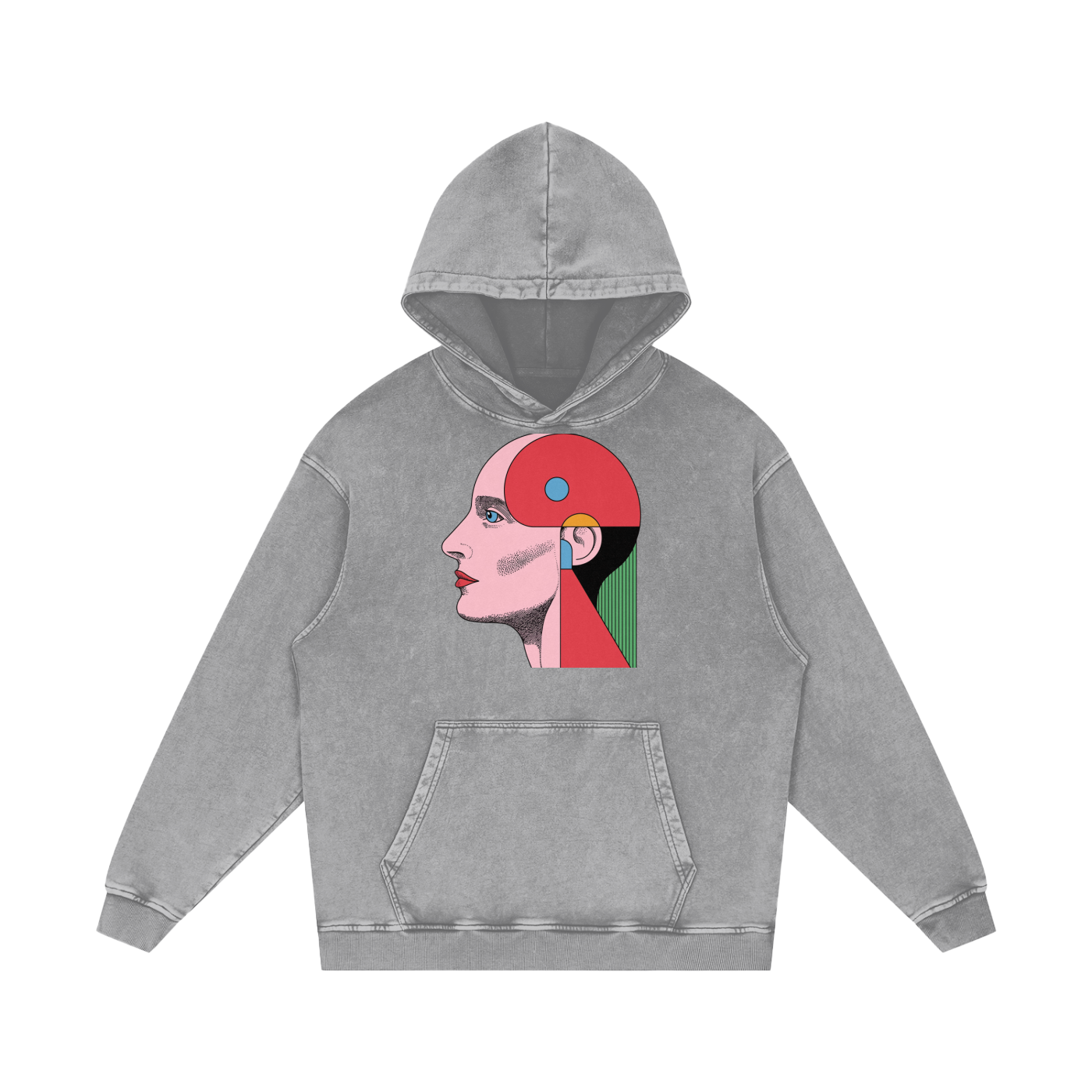Snow Washed Loose Cotton Hoodie