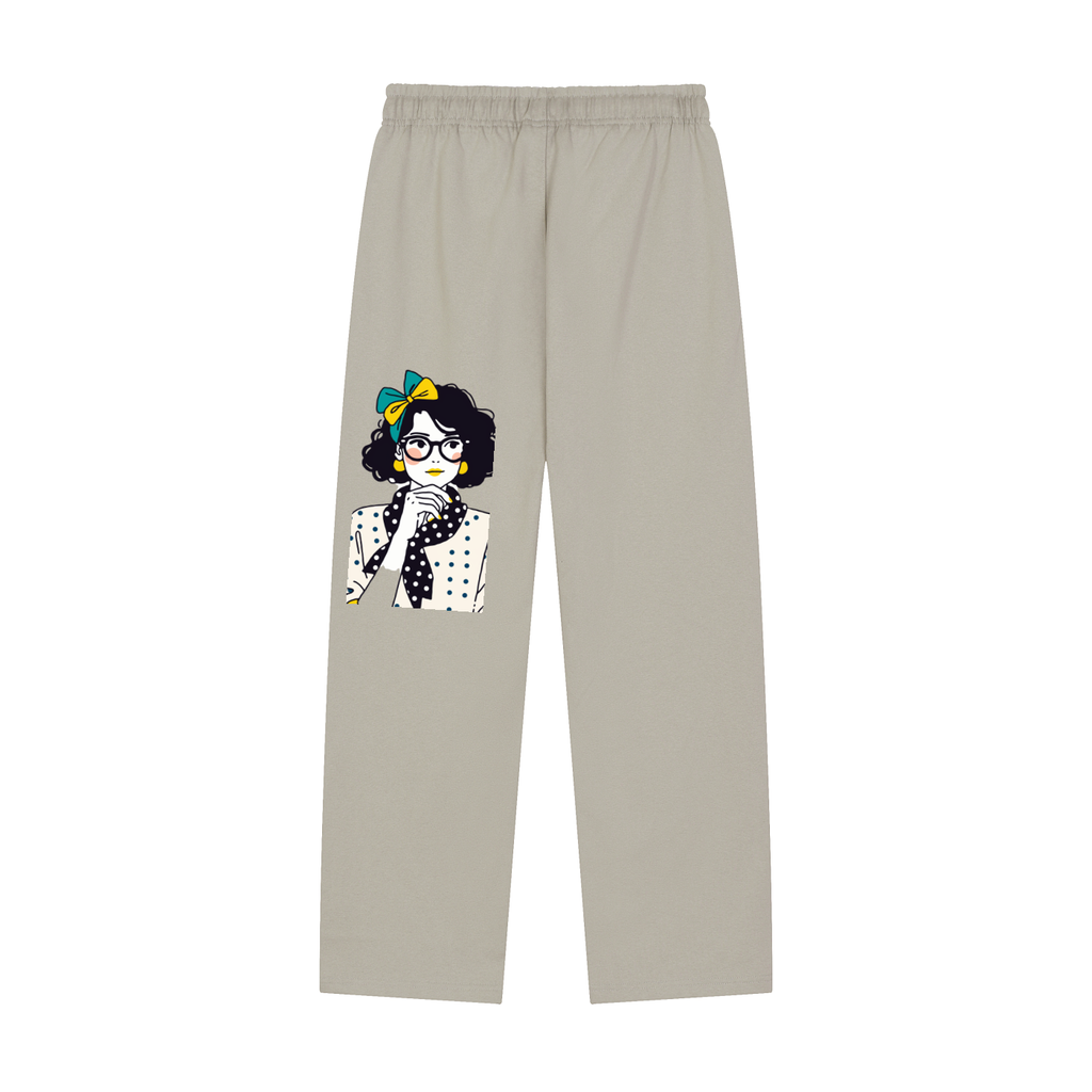 Solid Color Straight-Leg Sweatpants