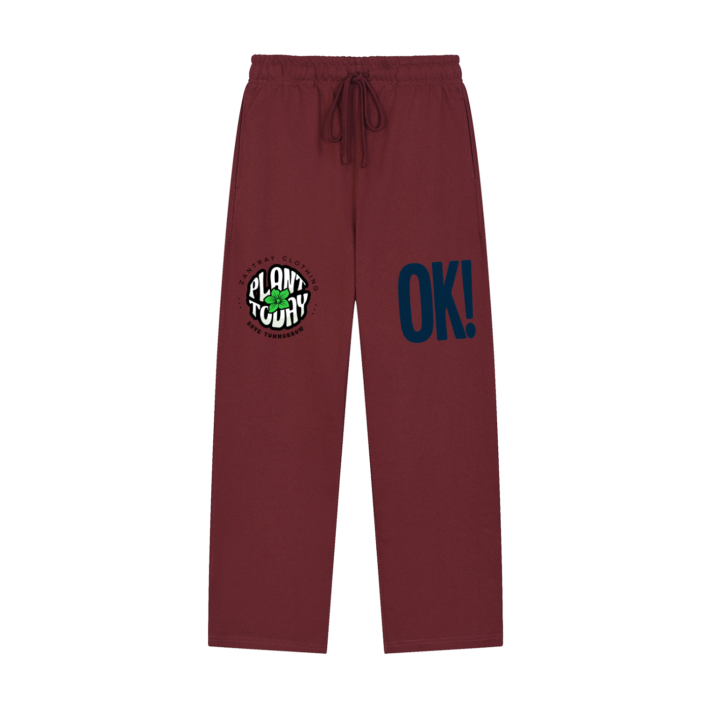 Solid Color Straight-Leg Sweatpants