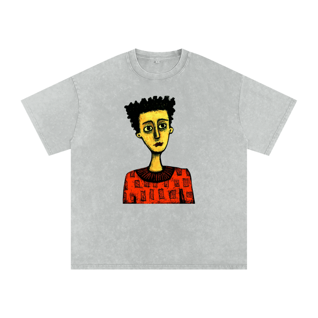 Snow Washed Oversized Cotton T-Shirt