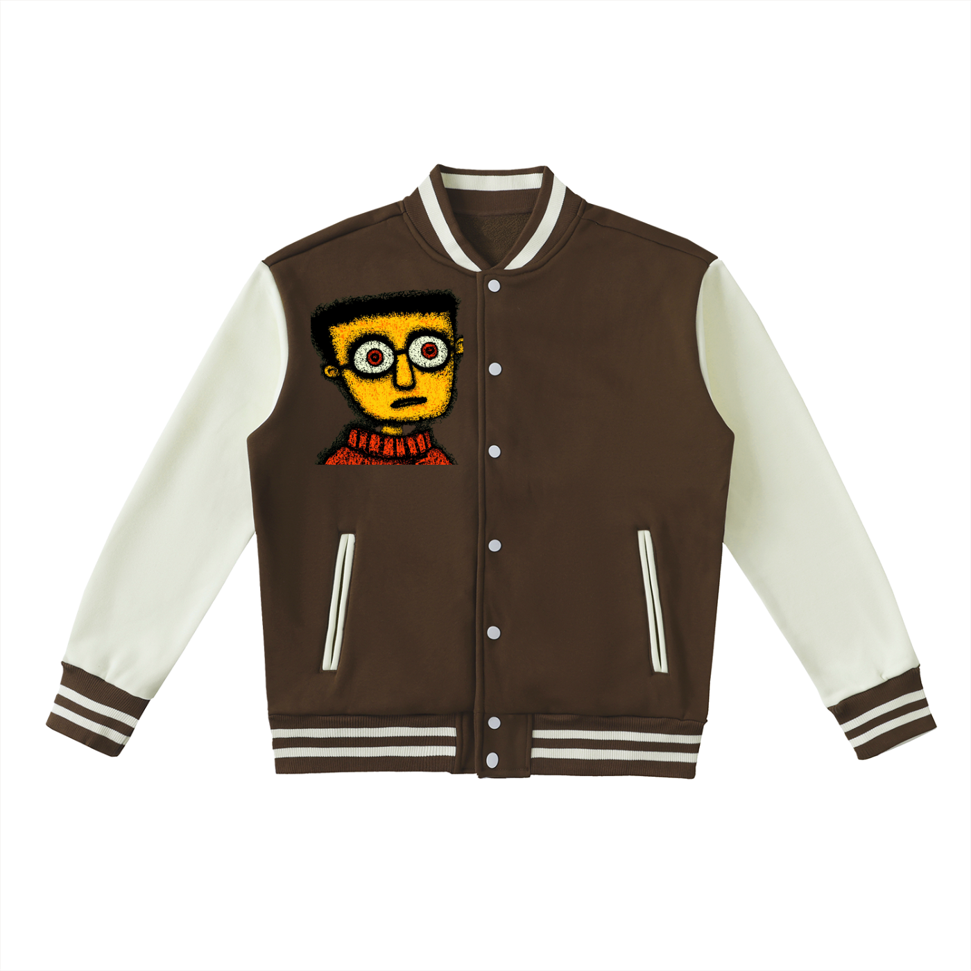 Two-Tone Fleeced Varsity Jacket
