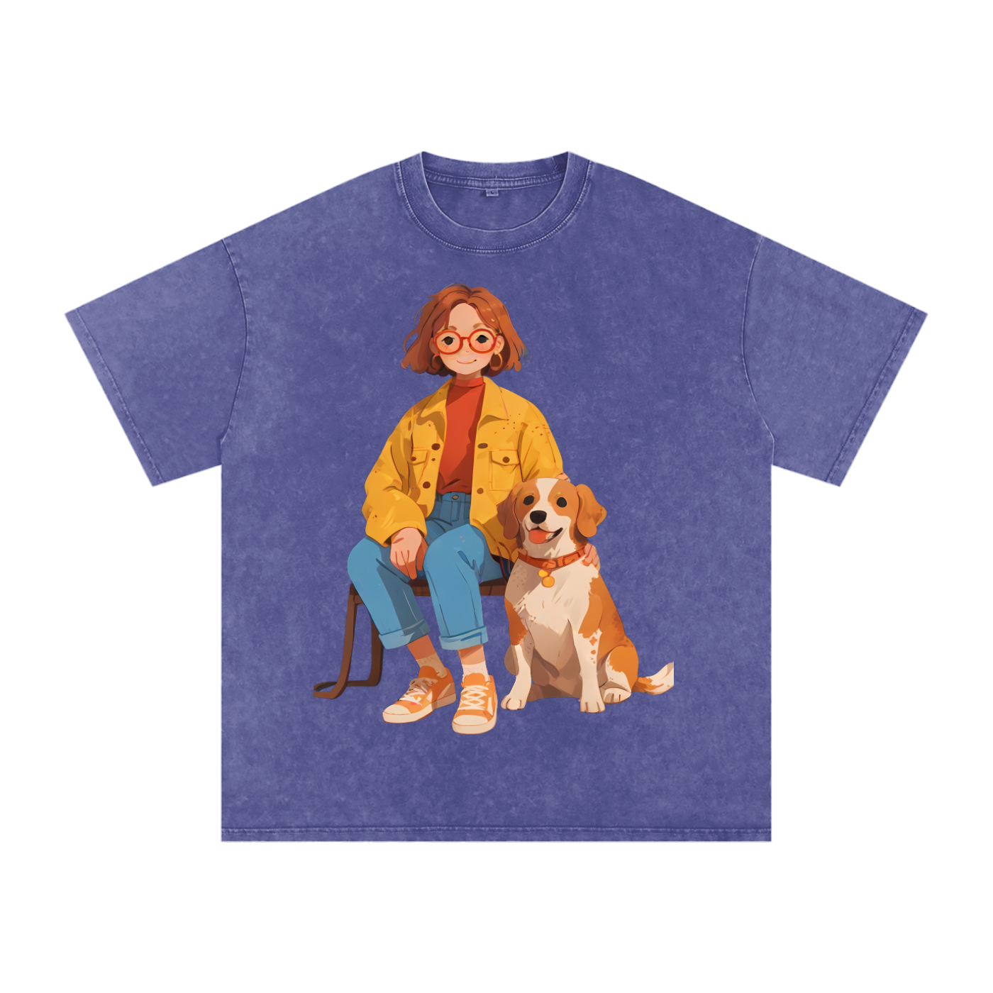 Snow Washed Oversized Cotton T-Shirt