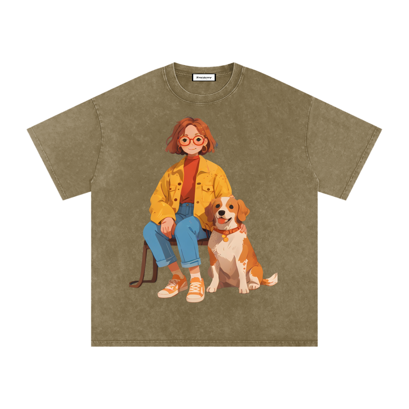 Snow Washed Oversized Cotton T-Shirt