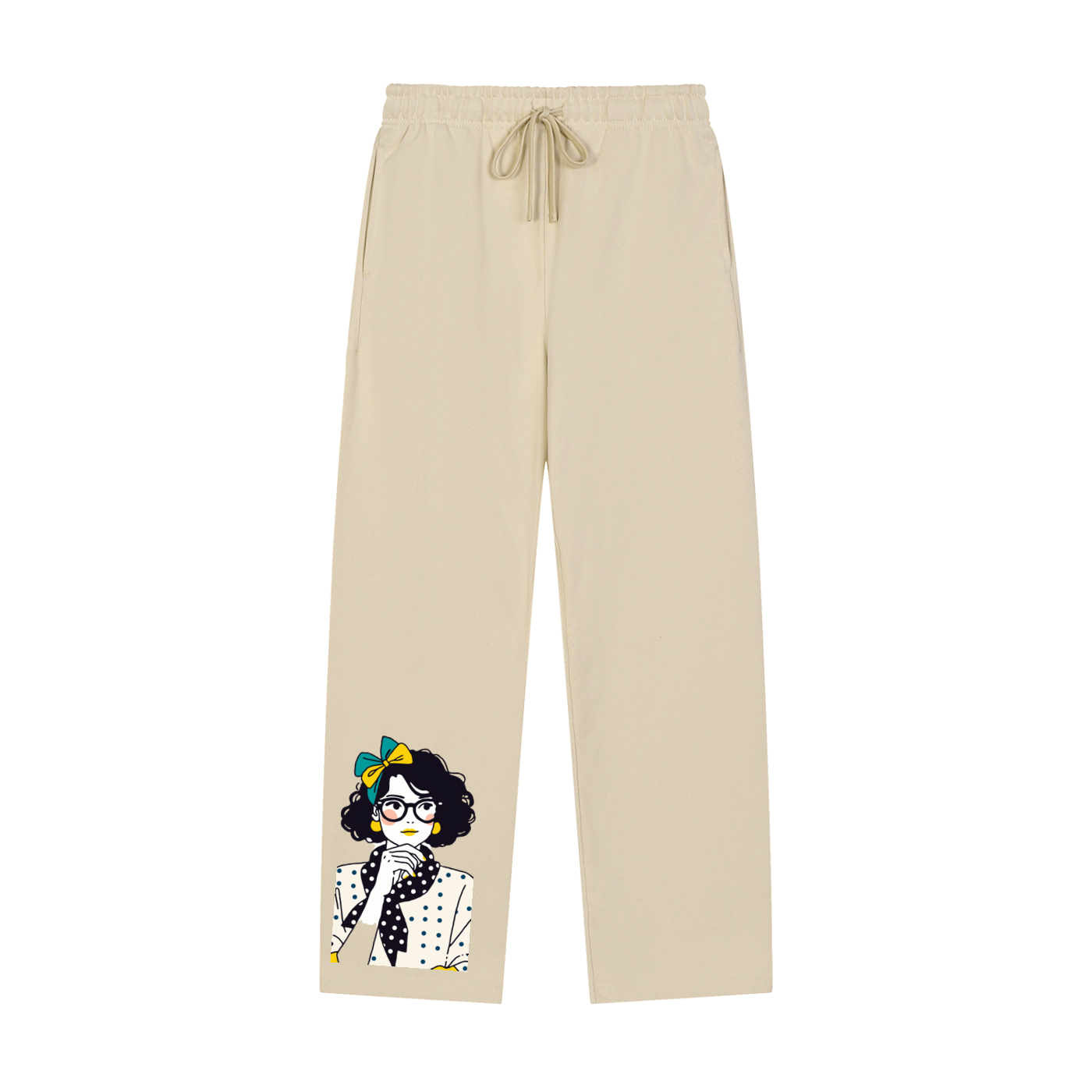 Solid Color Straight-Leg Sweatpants