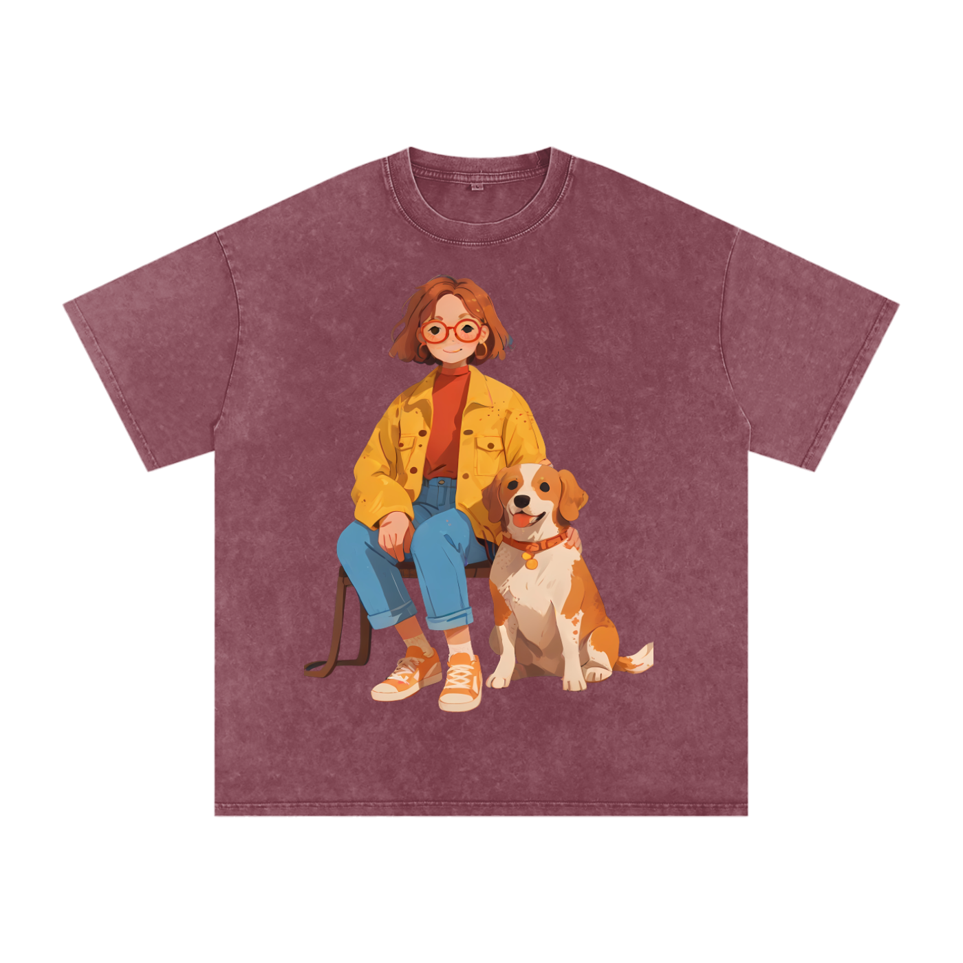 Snow Washed Oversized Cotton T-Shirt