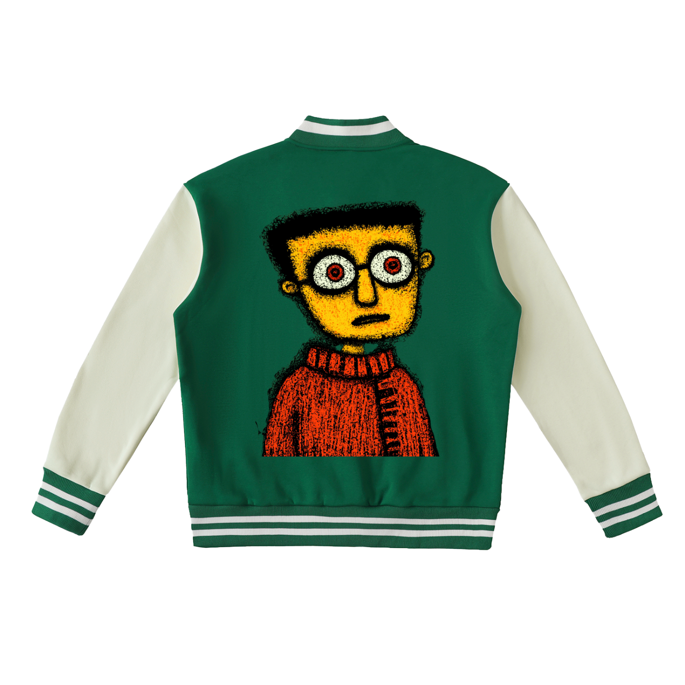 Two-Tone Fleeced Varsity Jacket