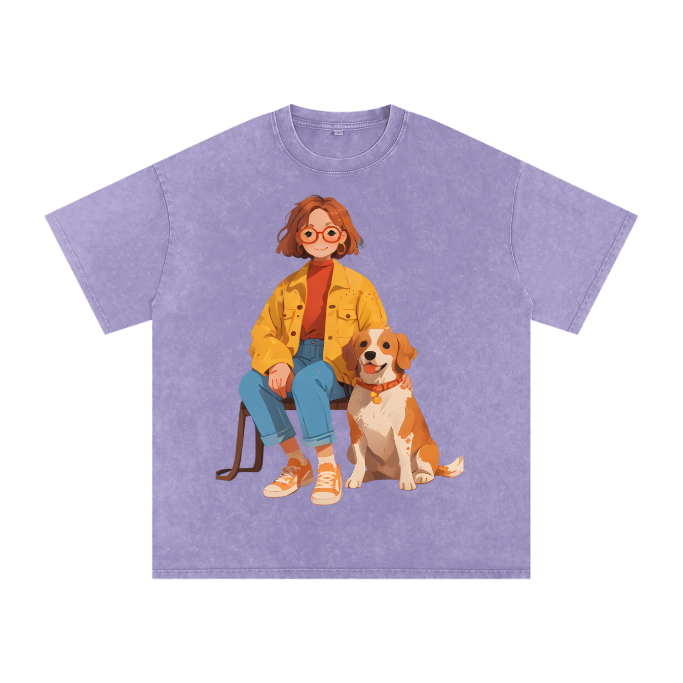 Snow Washed Oversized Cotton T-Shirt