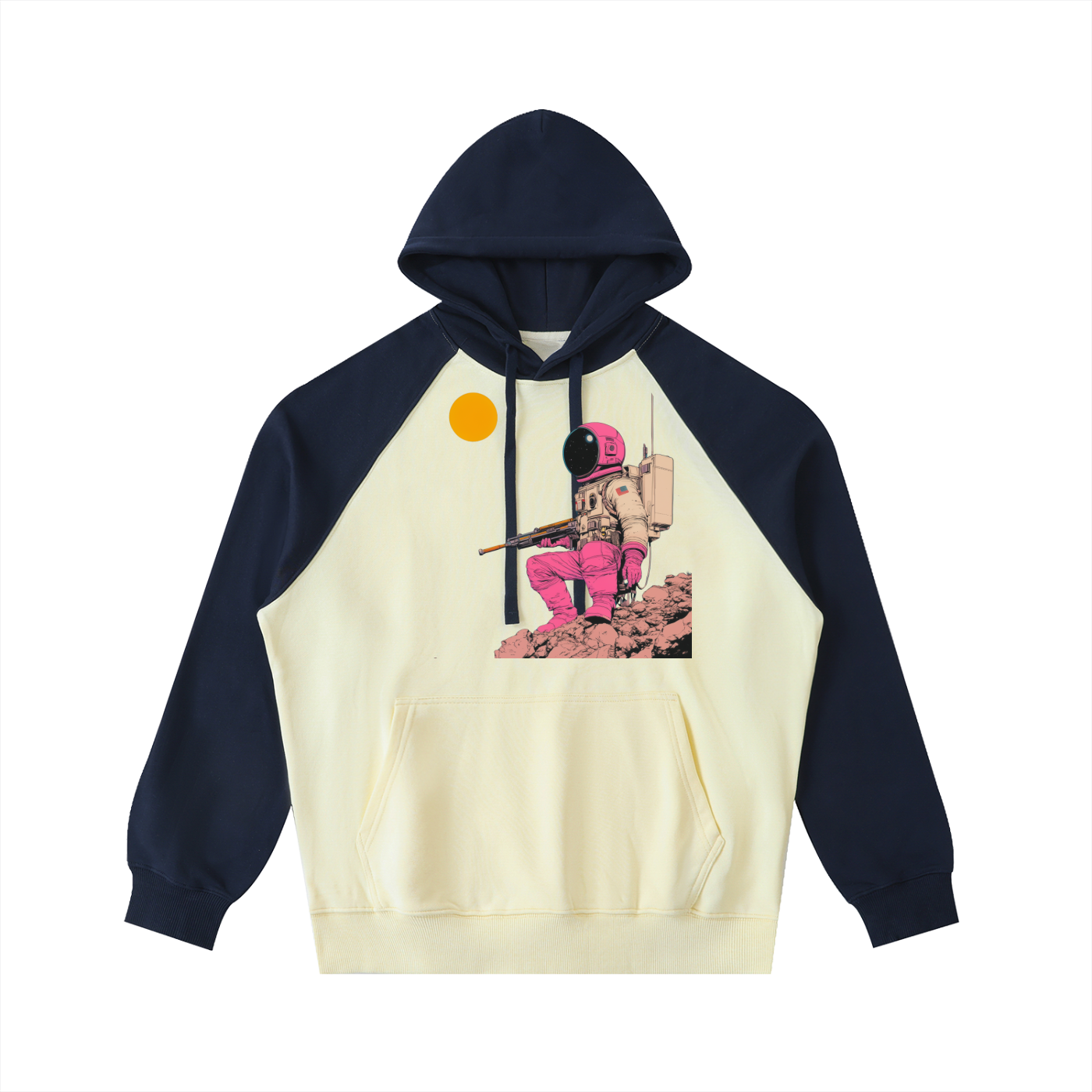 Color-Block Raglan Sleeve Hoodie