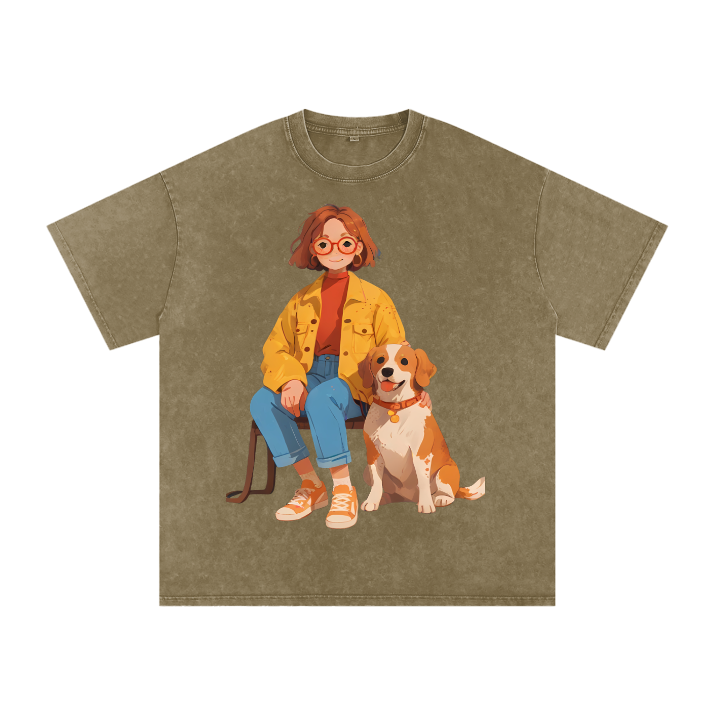 Snow Washed Oversized Cotton T-Shirt