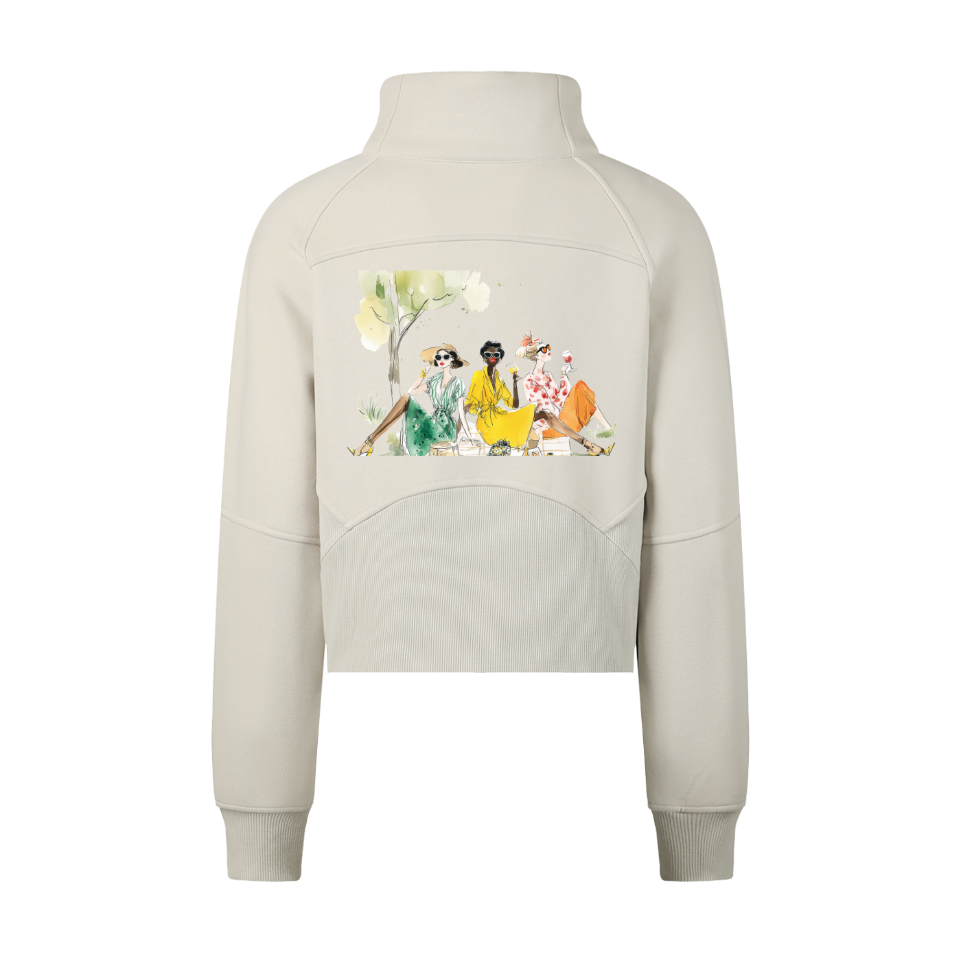 Cropped Half-Zip Sweatshirt